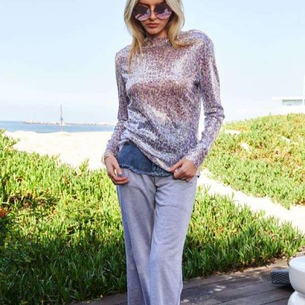 Aerin Sequin Top, Lavender