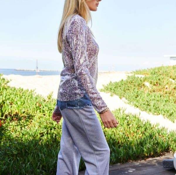 Aerin Sequin Top, Lavender
