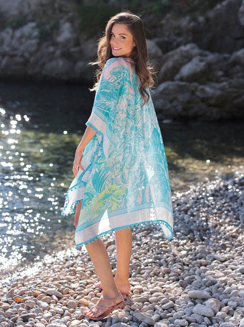 BELIZE KIMONO: Turquoise
