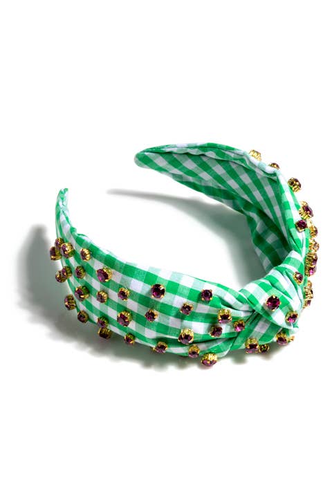 Embellished Orange Gingham Knotted Headband