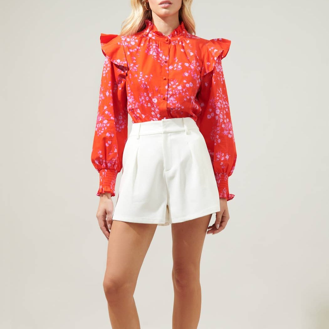Lucy Floral Button Front Blouse