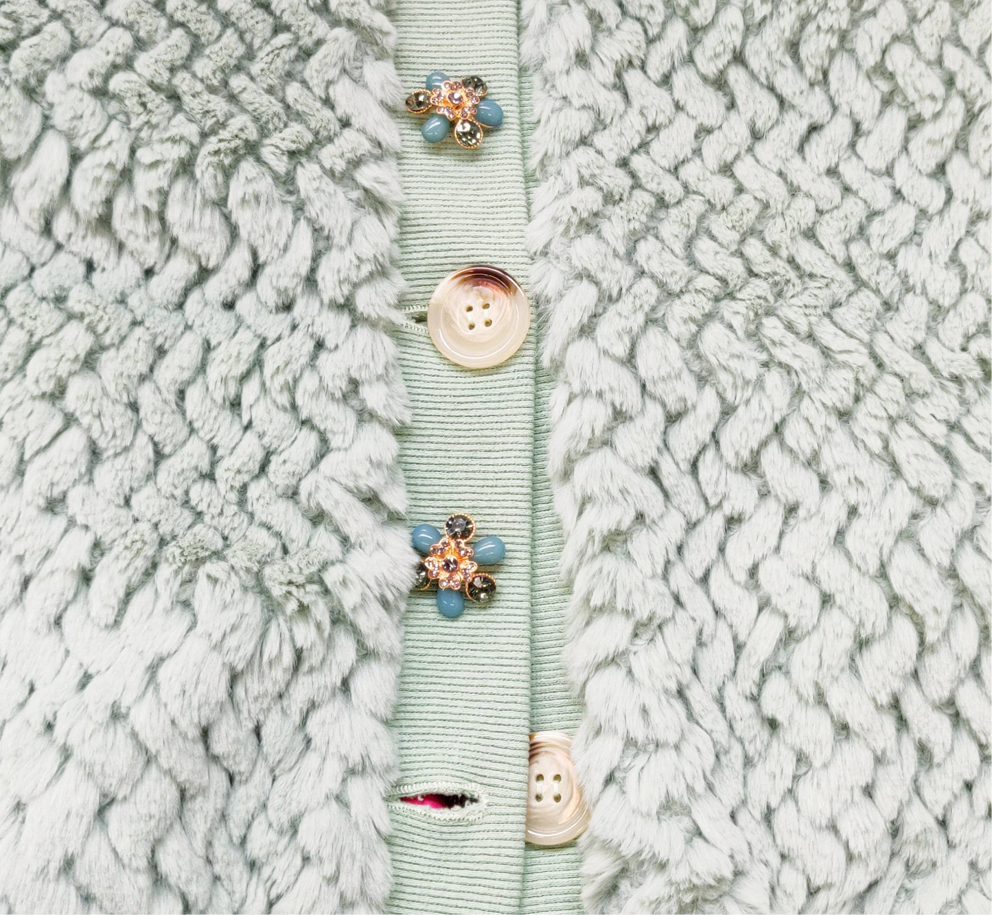 Natasha Faux Fur Jacket, Winter Mint