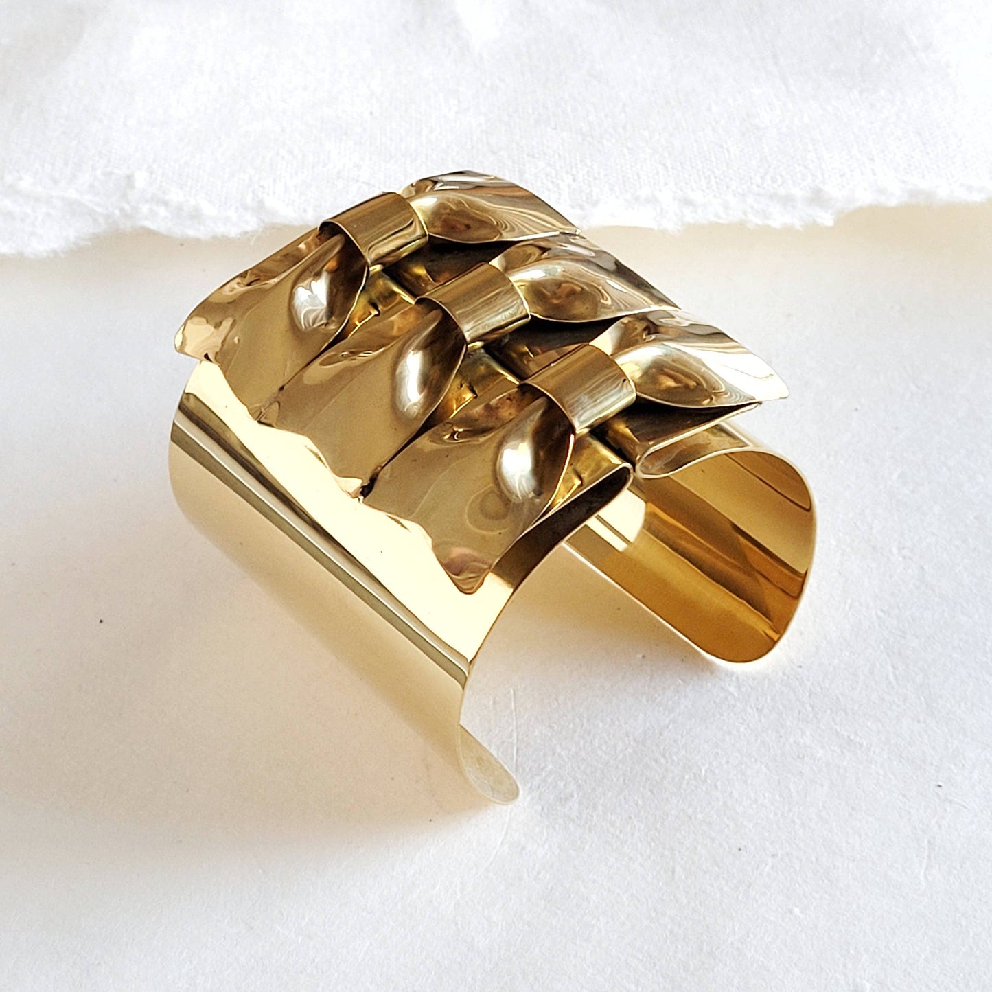 Brass Triple Bow Tie Cuff