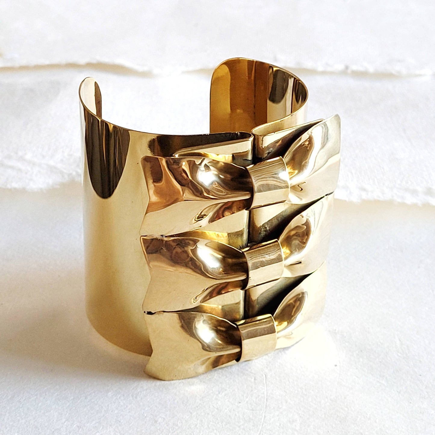Brass Triple Bow Tie Cuff