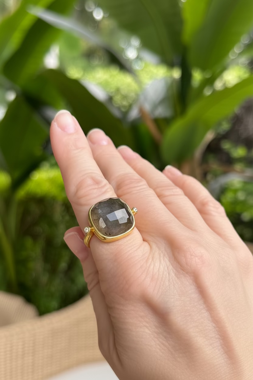 Cushion Gemstone Cocktail Ring
