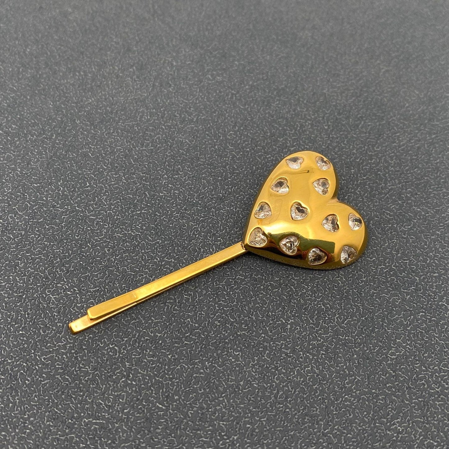 Gold Hair Pin - Heart