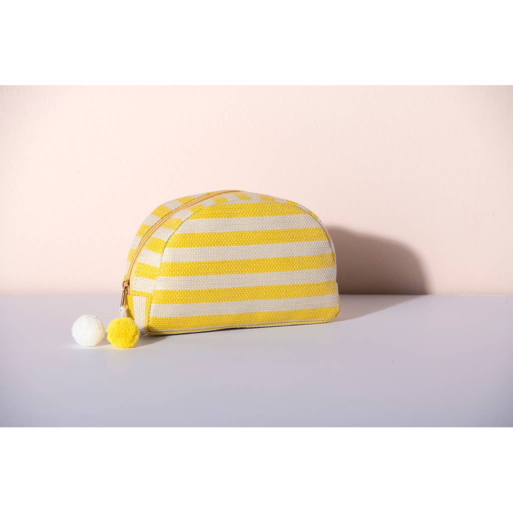Zoe Zip Pouch, Lemon Stripe