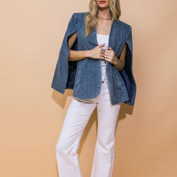 Landyn Washed Denim Capelet
