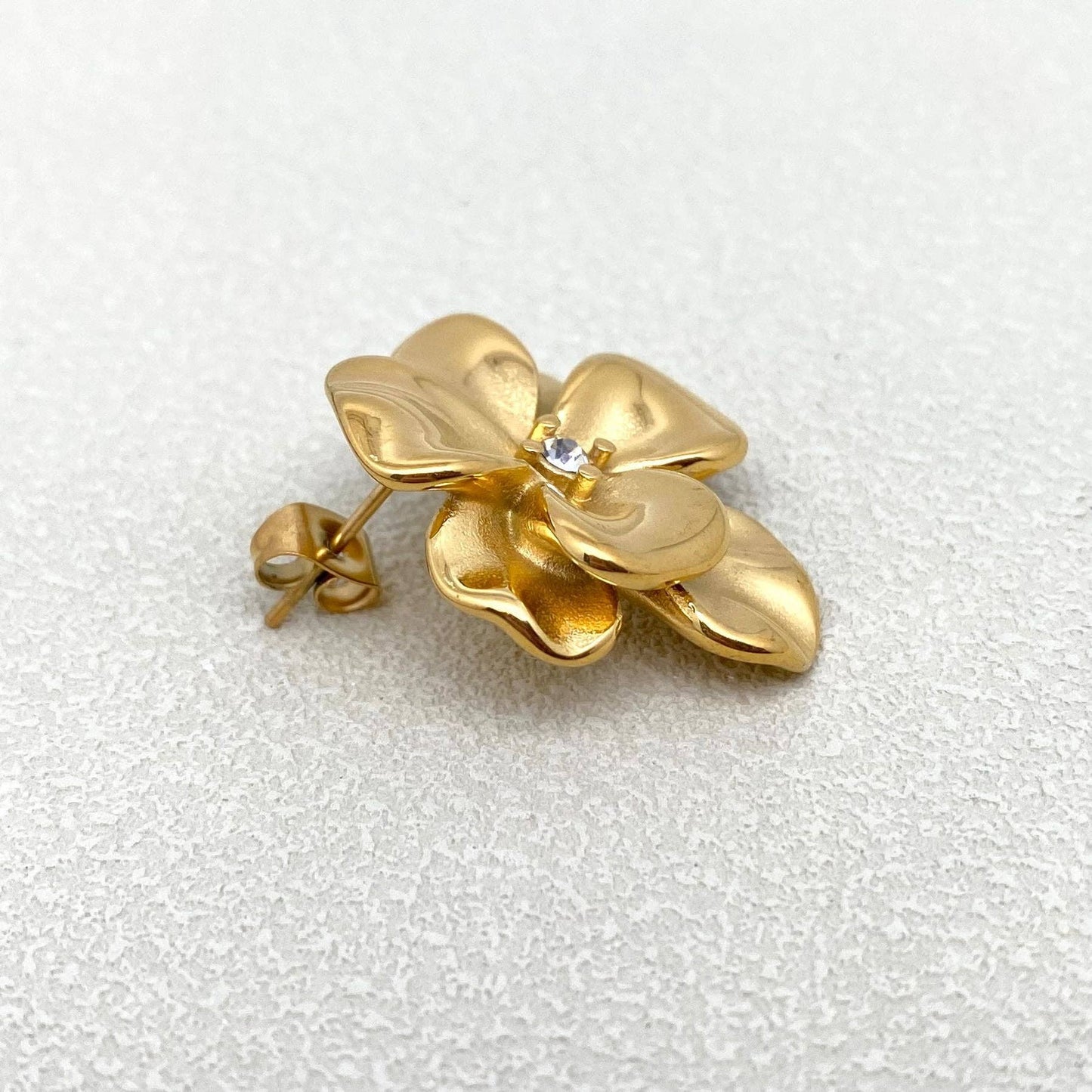 Gold Flower Stud Earrings