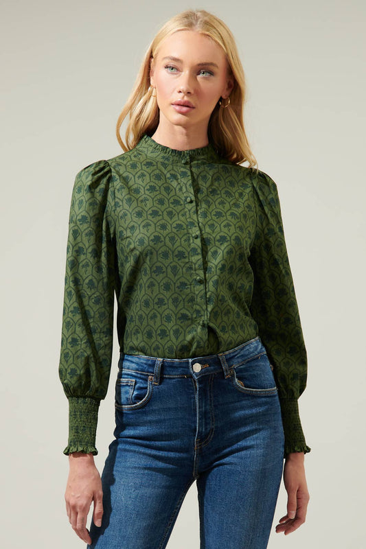 Sasha Floral Button Down Blouse