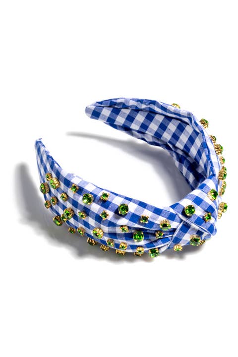Embellished Orange Gingham Knotted Headband