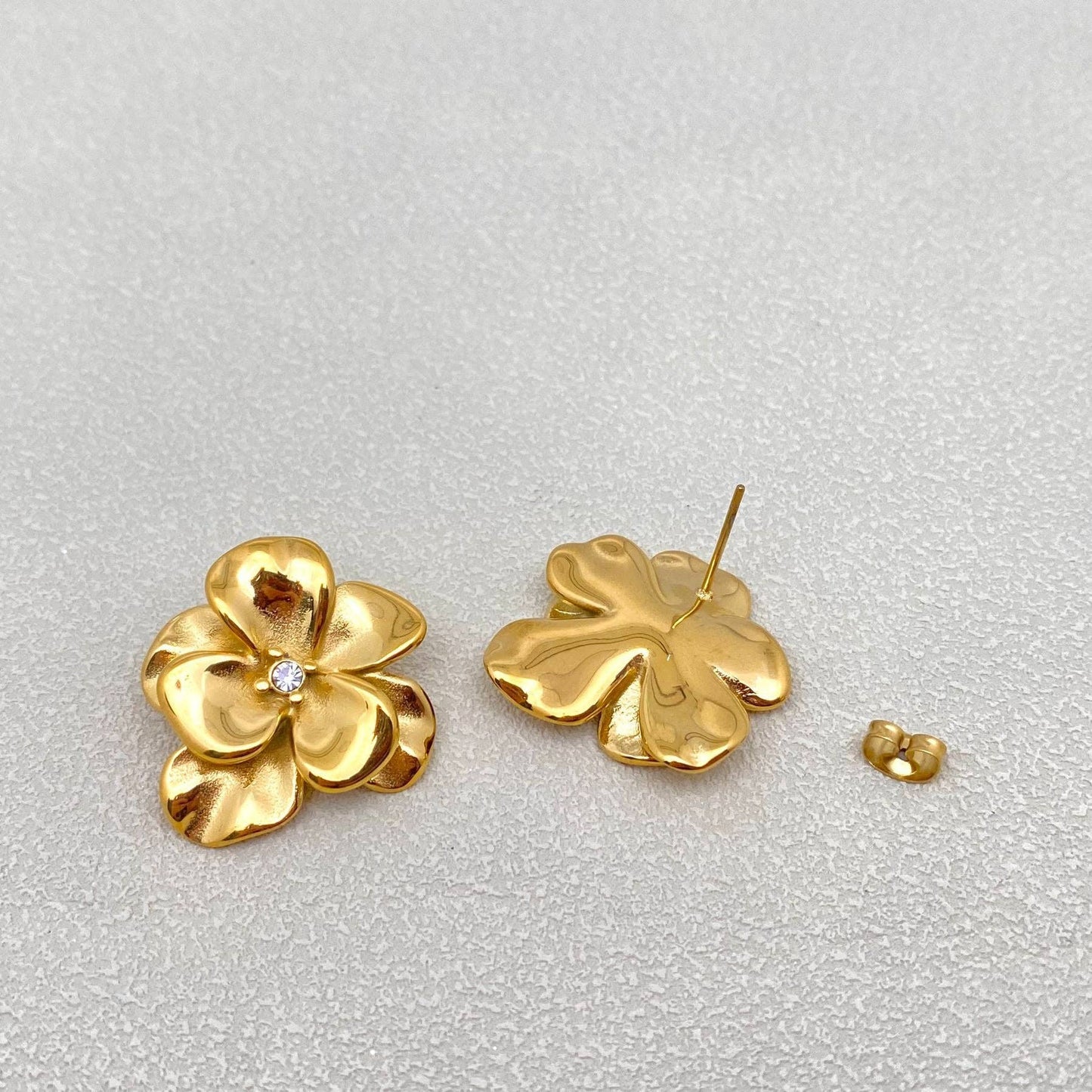 Gold Flower Stud Earrings