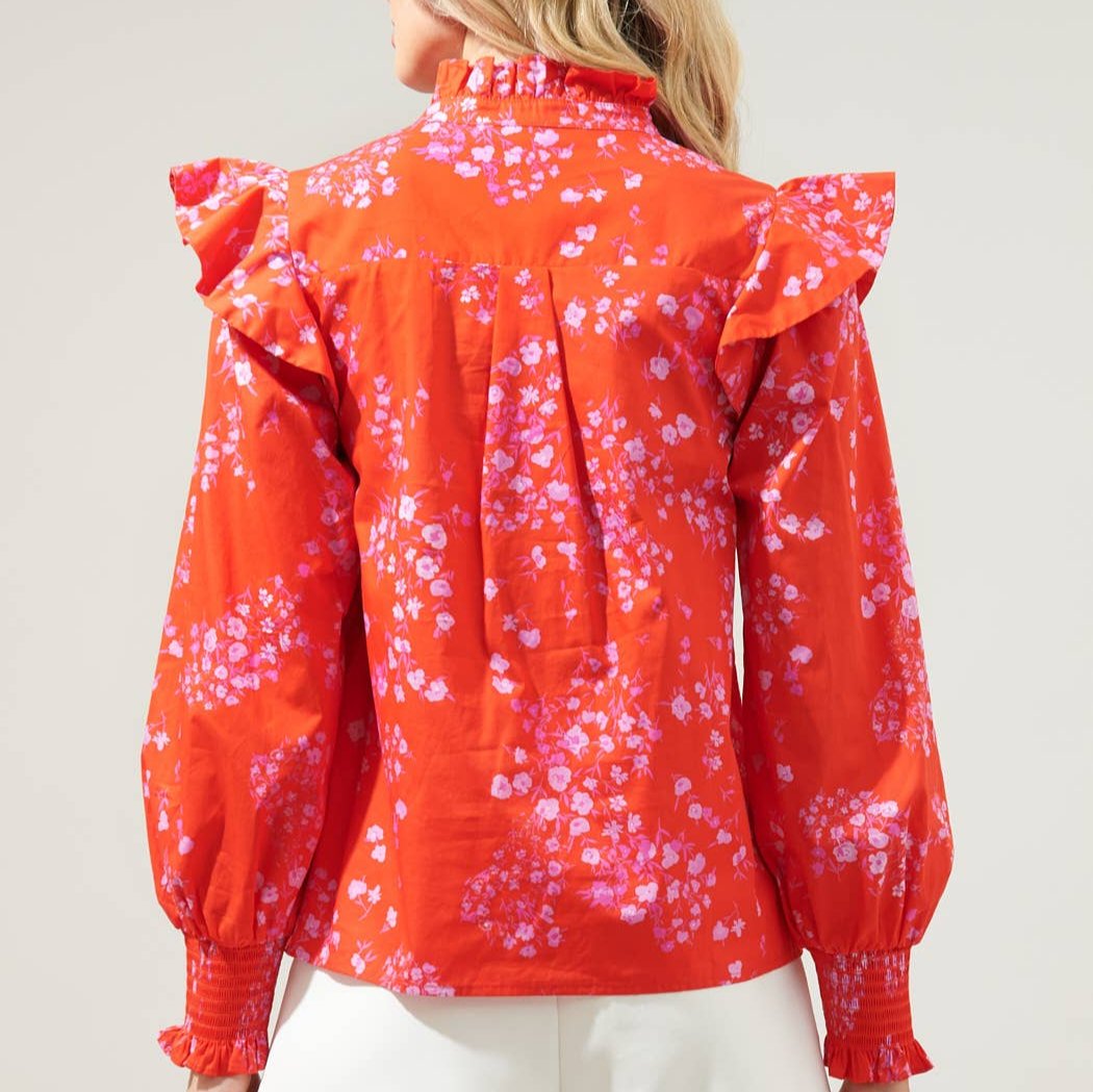 Lucy Floral Button Front Blouse