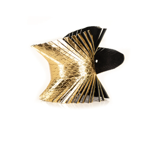 Gold Snake Embossed Wrap Cuff Bracelet