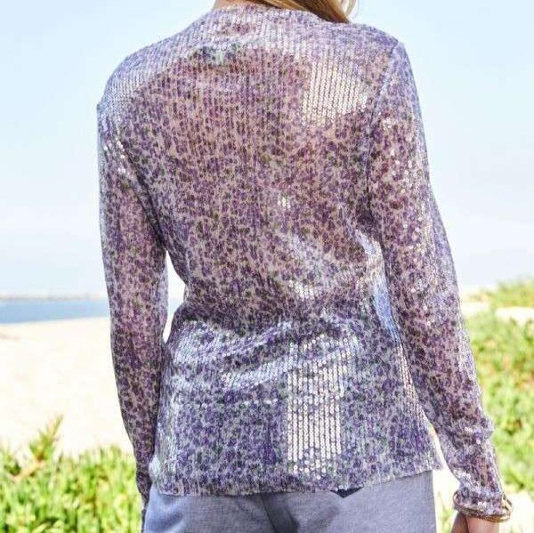 Aerin Sequin Top, Lavender