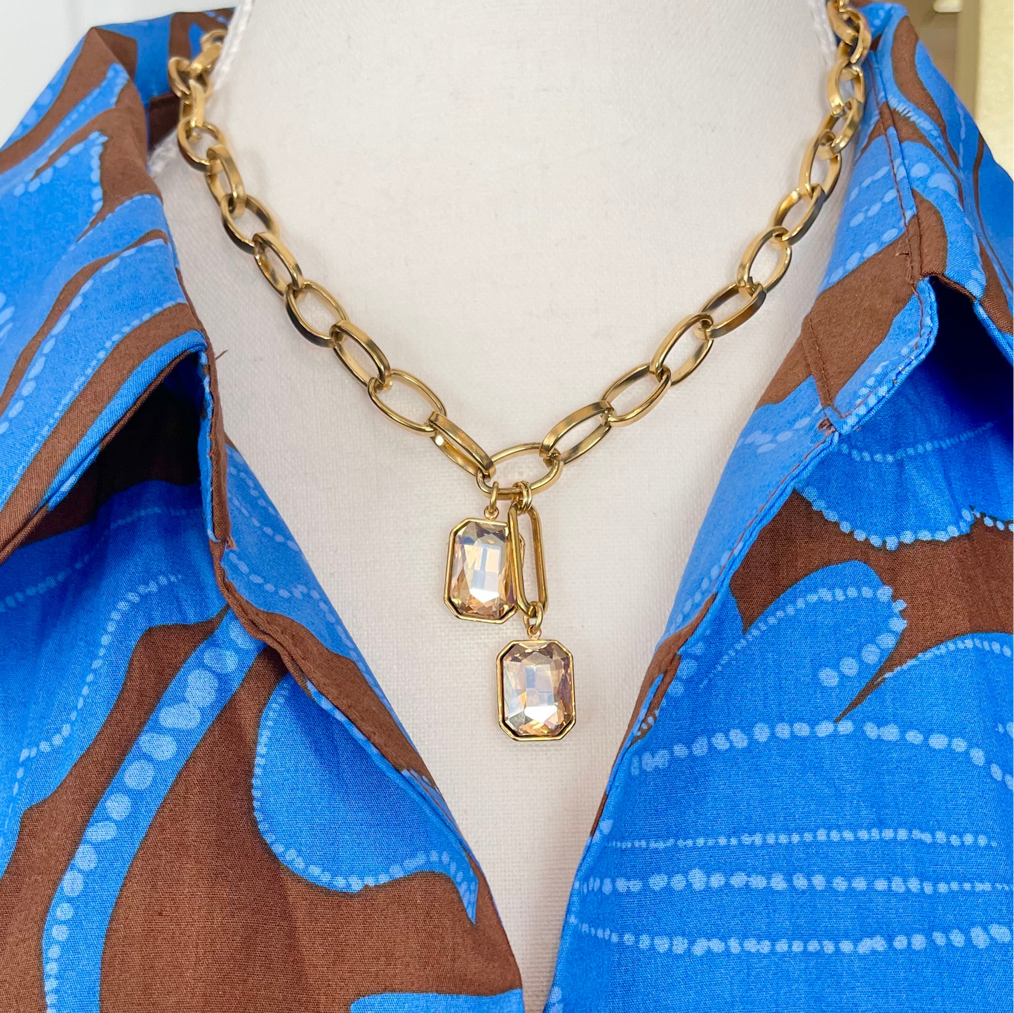 Gemma Necklace, Golden