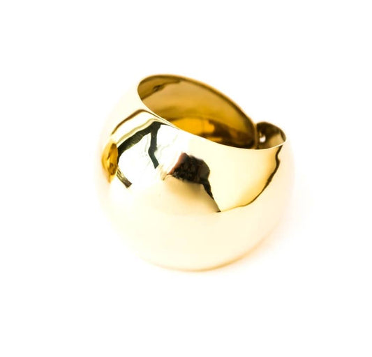 Brass dome shaped cuff bracelet