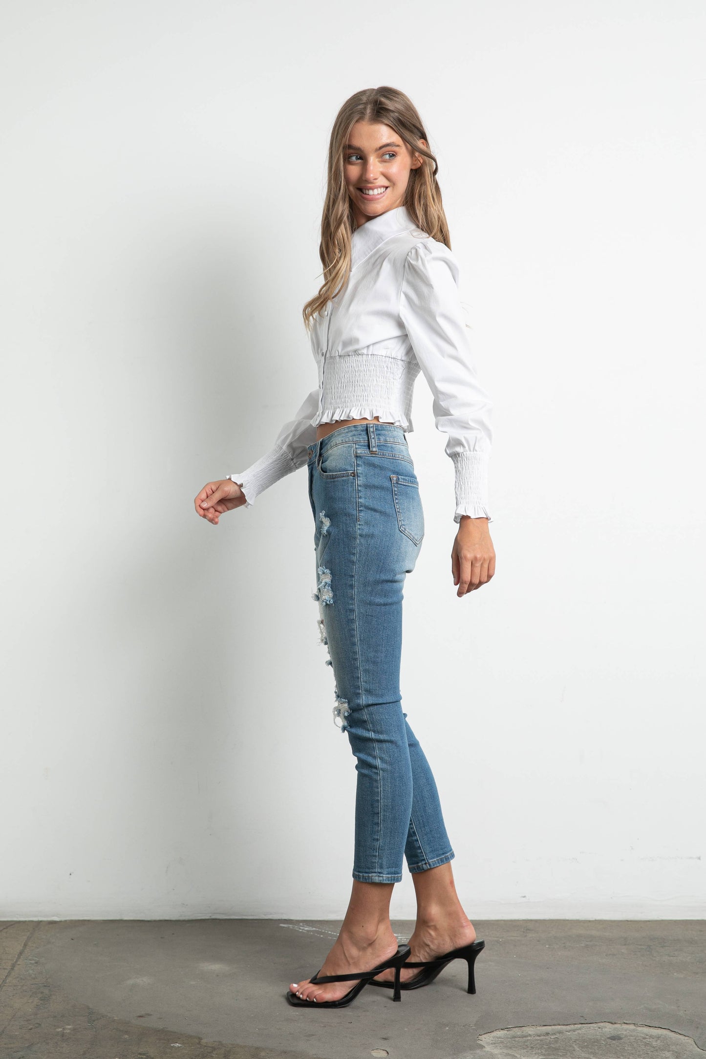 White Poplin Top