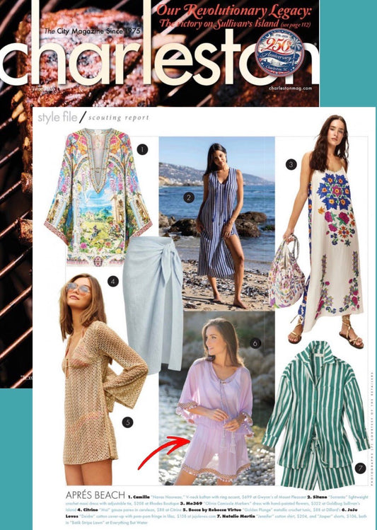 A Charleston Magazine article featuring a variety of coverups including 1 from JuJu Loves