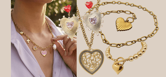 Heart jewelry gifts for mom including necklaces and earrings from JuJu Loves