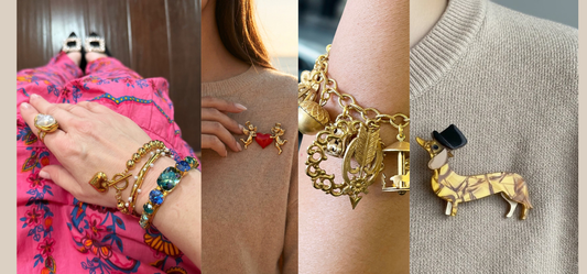 What your jewelry says about you including bracelets, brooches, and a ring from JuJu Loves