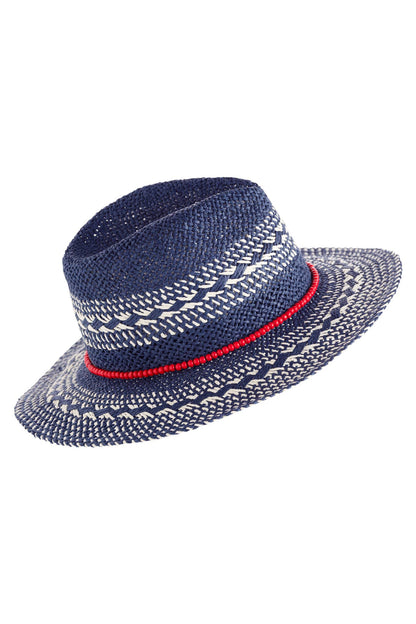 Womens Sun Hat - Navy and White