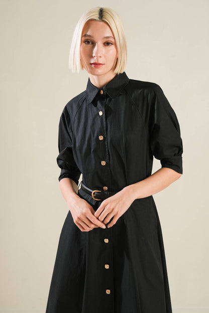 Bridget Midi-Dress, Ebony
