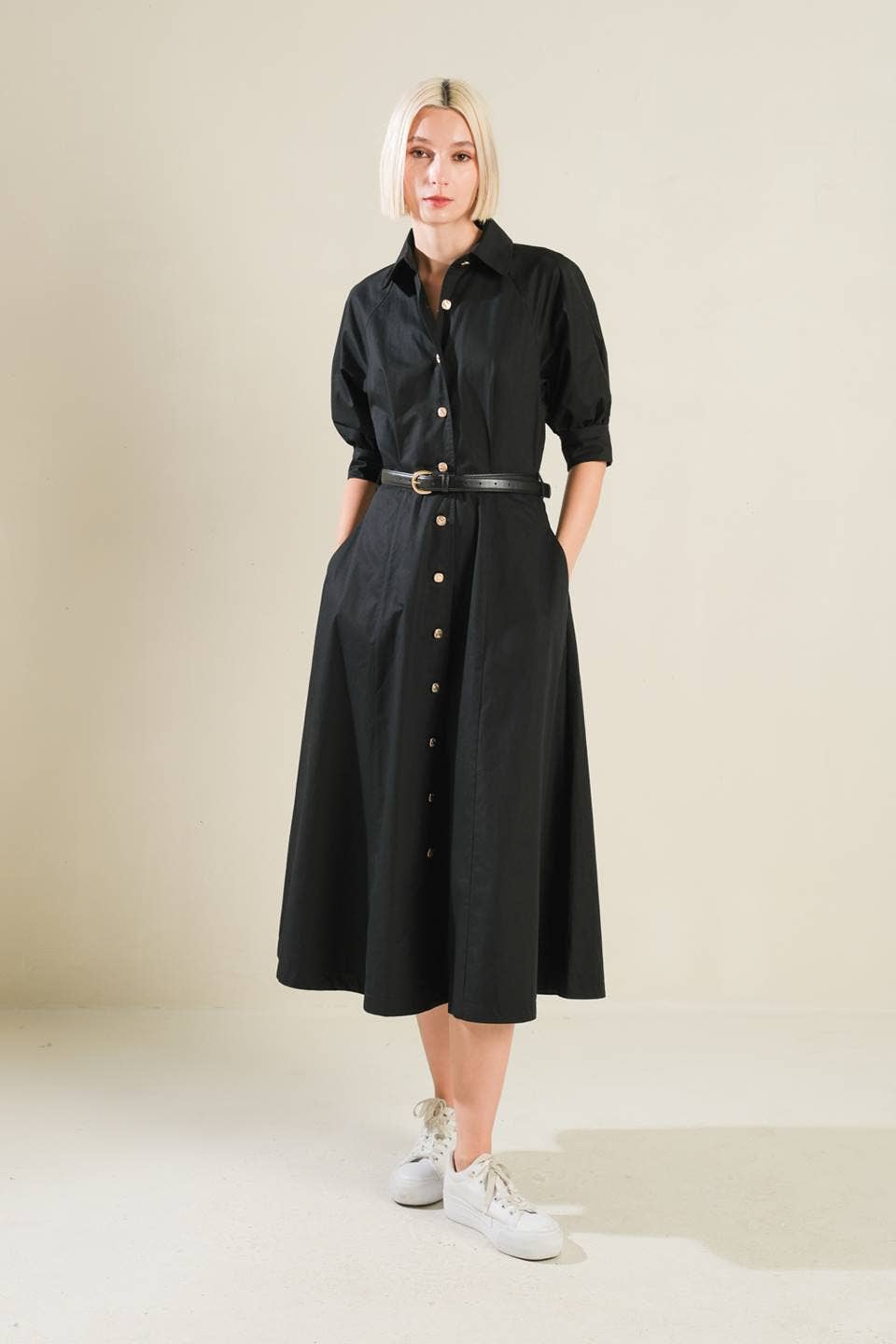 Bridget Midi-Dress, Ebony