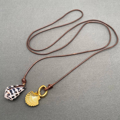 Shell Charm 18K Gold Plated Stainless Steel Necklace - FGS