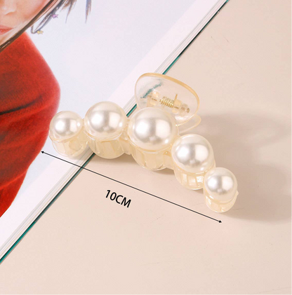 Large Pearl Embellished Hair Claw Clip