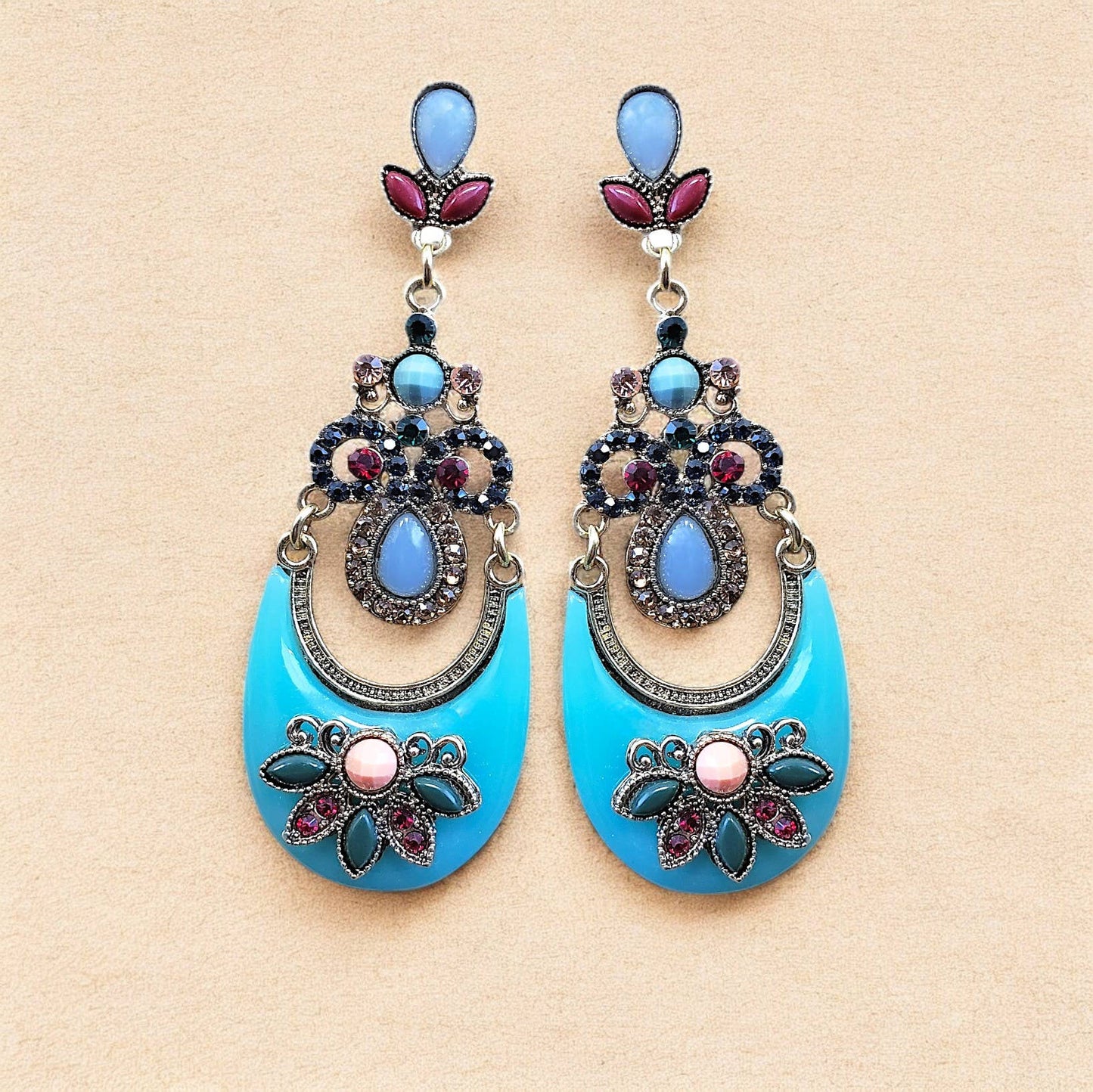 Enamel & Crystal Earrings