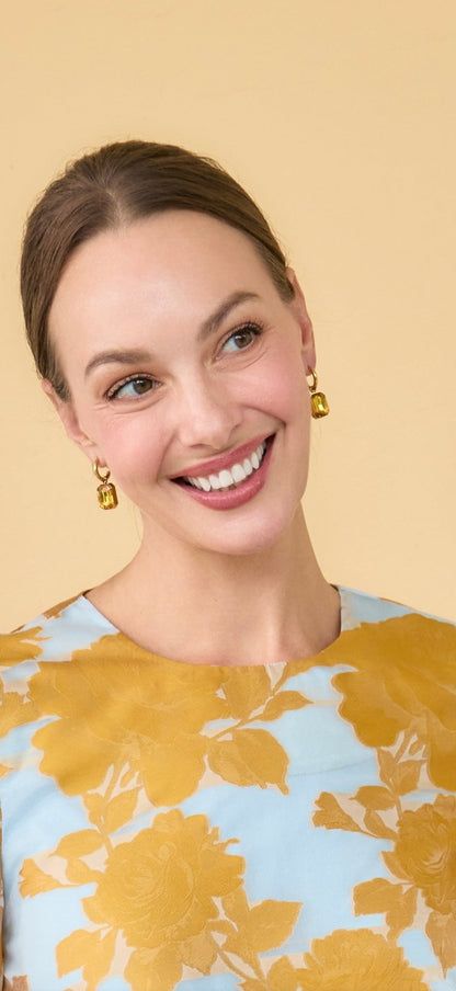 Crystal Gem Huggie Earrings