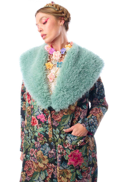 Isabel Coat: Black Floral Jacquard / L