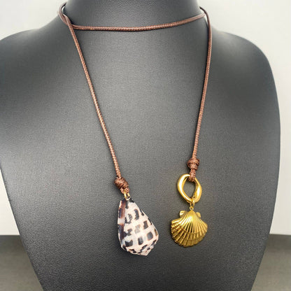 Shell Charm 18K Gold Plated Stainless Steel Necklace - FGS