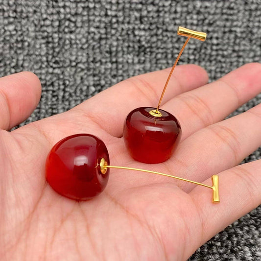 Resin Cherry Charm Earrings