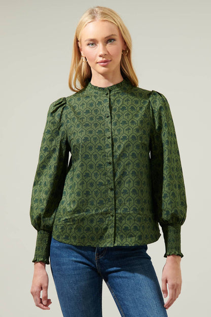 Sasha Floral Button Down Blouse