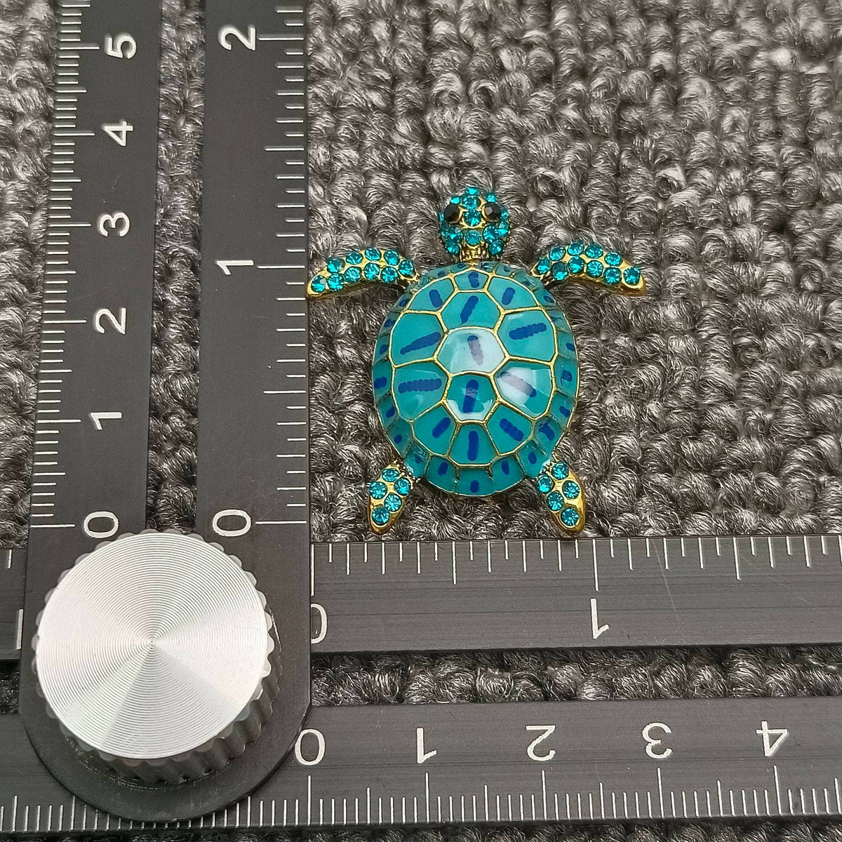 Enamel Turtle Brooch: Blue