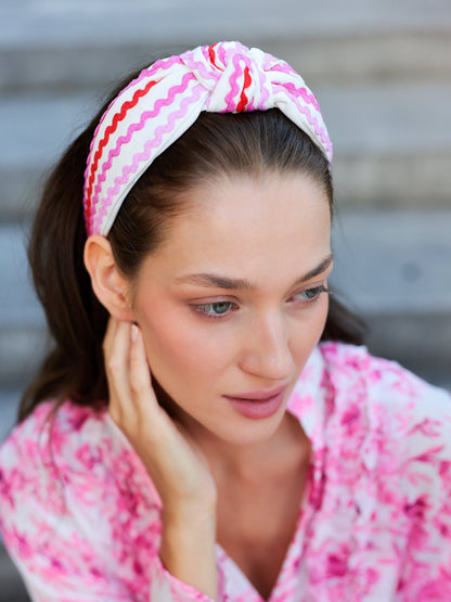 RIC RAC KNOTTED HEADBAND: BLUE