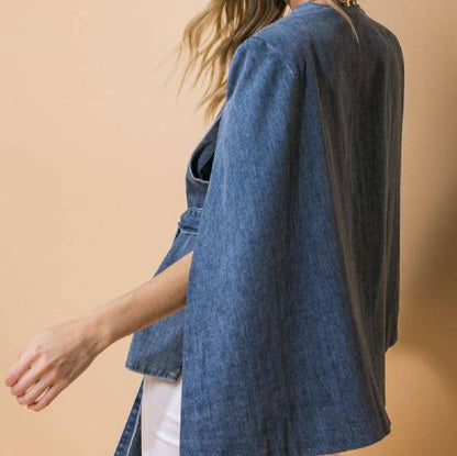 Landyn Washed Denim Capelet