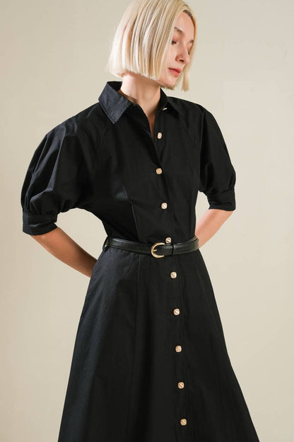 Bridget Midi-Dress, Ebony