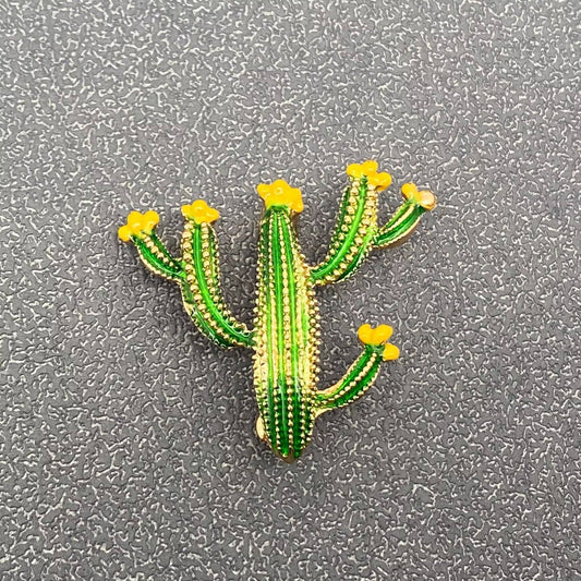 Enamel Cactus Brooch