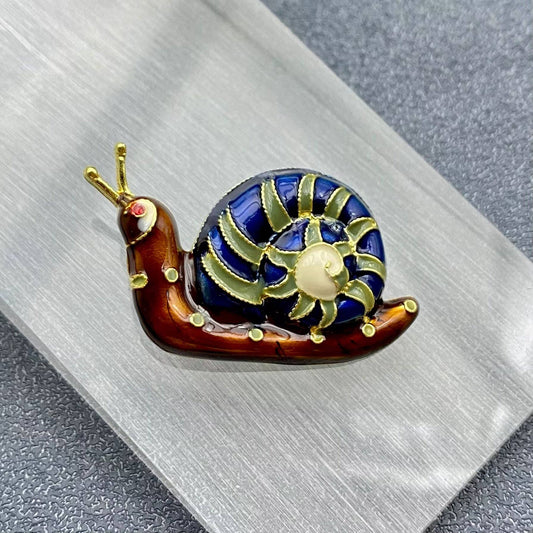 Enamel Snail brooch