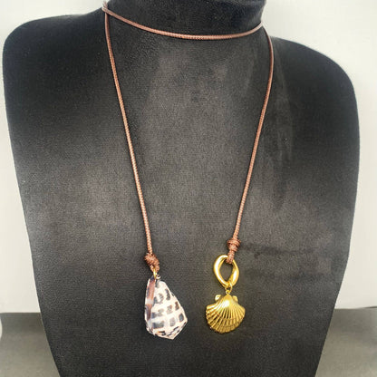 Shell Charm 18K Gold Plated Stainless Steel Necklace - FGS