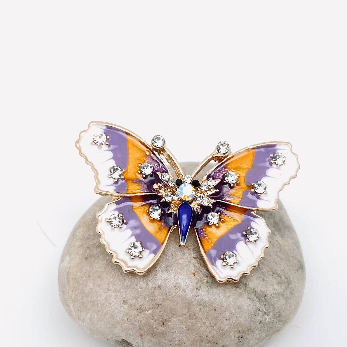 Rhinestone Enamel Butterfly Brooch Pin for Clothes: Butterfly