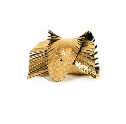 Gold Snake Embossed Wrap Cuff Bracelet