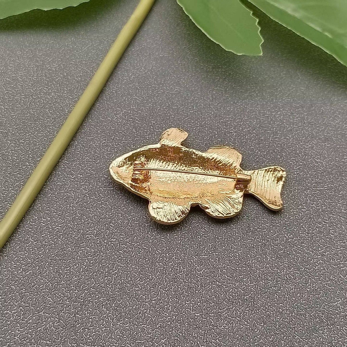 Rhinestone Enamel Fish Brooch