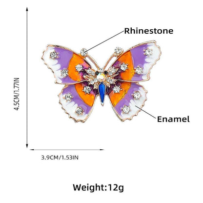 Rhinestone Enamel Butterfly Brooch Pin for Clothes: Butterfly