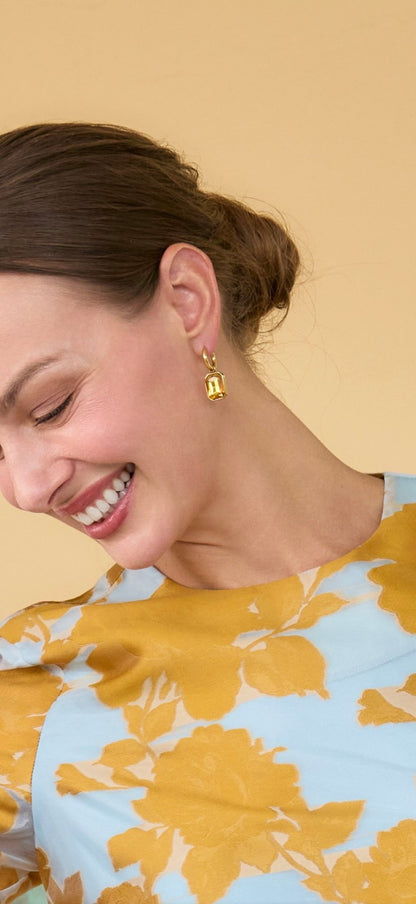 Crystal Gem Huggie Earrings