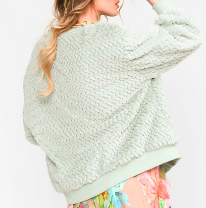 Natasha Faux Fur Jacket, Winter Mint