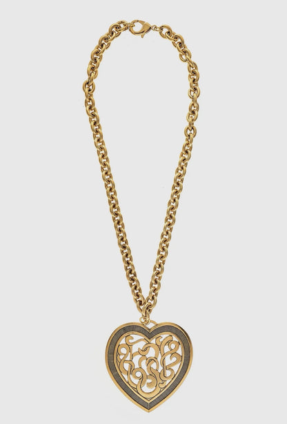 Large Filigree Heart Statement Necklace